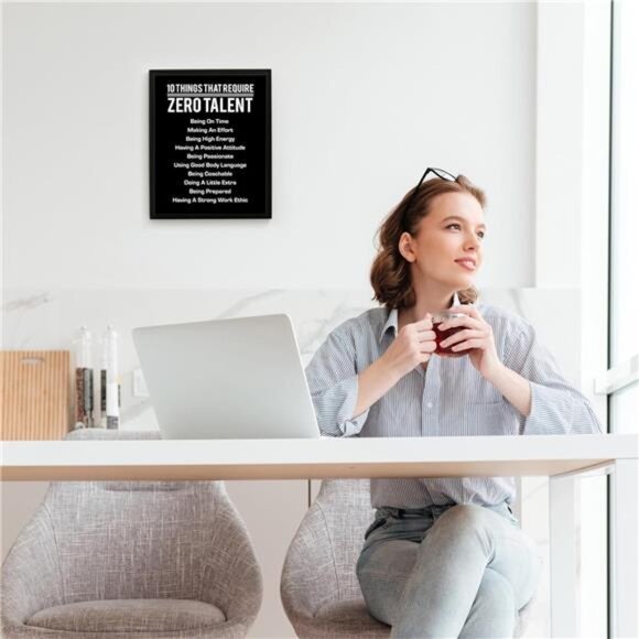 10 Things That Require Zero Talent- Motivational Wall Art Print, Inspirational - Picture 4 of 9